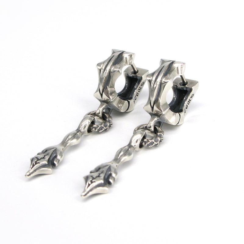 サジタD-1シルバーフープイヤリング / Sagitta-D1 silver hoop earring (4593081843830)