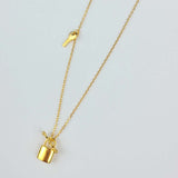 Petit lock & key necklace (6655936036982)