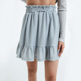 Glittering layered skirt / Silver