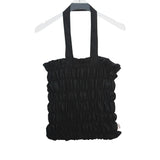 Wave smocking bag Ⅱ (black) (6657236172918)