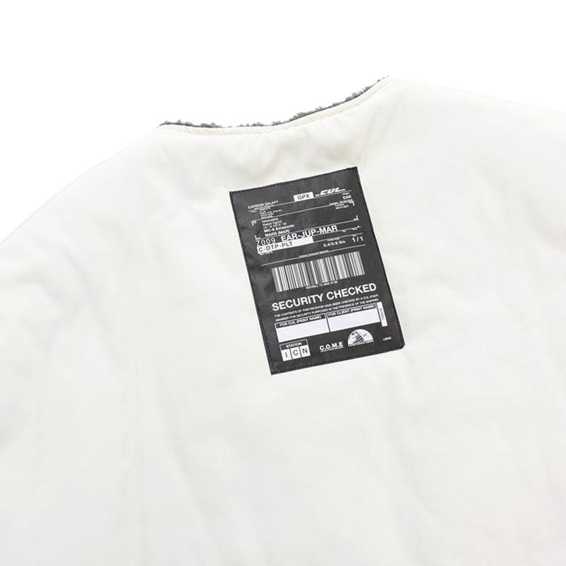 [UNISEX] Reversible Padded Cardigan Coat (Off White) (6656653557878)