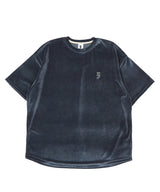 DROP-SHOULDER VELVET 1/2 TEE (Charcoal) / ドロップショルダーベルベット1/2 Tシャツ