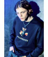 ジェムインドリームダッフォディルプリントスウェットシャツ / Gem in dream daffodil print sweatshirt light navy [Unisex]
