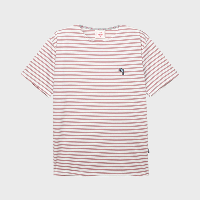 Dolphin stripe boat neck half sleeve t shirts (6583571677302)