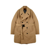 [UNISEX] Reversible Faux Fur and Double-Breasted Padded Coat (Camel) (6656424444022)