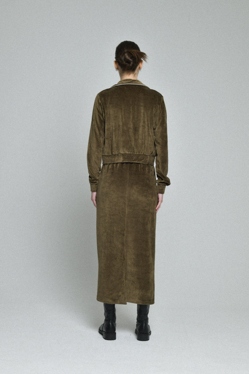 ベルベッドスカート/velvet skirt (brown)