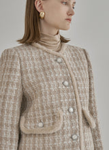 ウールベラセットアップファートリムツイードジャケット/(JK-2775) Wool Vera Setup Fur Trim Tweed Jacket