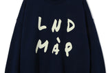 "LND MàP" フロッキング スウェットシャツ / LND MàP Flocking Sweatshirt T72 Navy