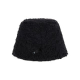 ファーロングラベルブークルドロップバケットハット/Fur Long Label Boucle Drop Bucket Hat Black