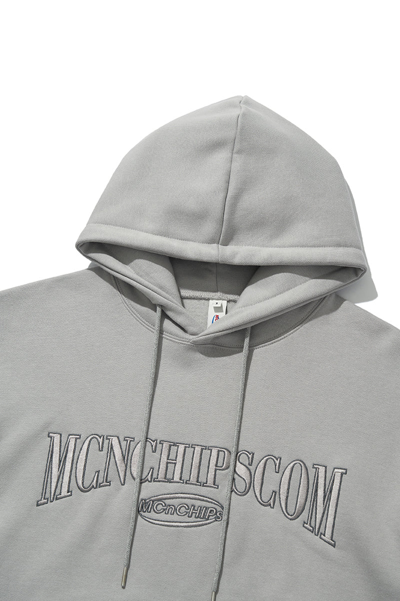アークロング刺繡フーディー/Arch-logo embroidered hoodie [grey]