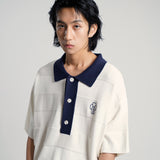 BクローバーカラーニットTシャツ / B clover collar knit T-shirt_BNTHURS08UI2