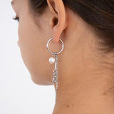 ミックスモチーフフープリングアンバランスピアス/Mix motifs hoop ring unbalanced earring