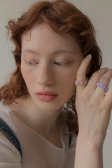 パールポイントビンテージニットリング/Pearl point vintage knit ring (2colors)