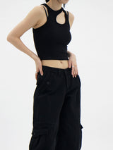 ショルダーカットスリーブレス/Shoulder-cut sleeveless (2color)