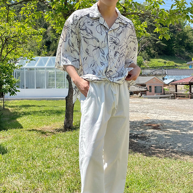 Littenパイピングショートシャツ(2color)/Litten Piping Short Shirt
