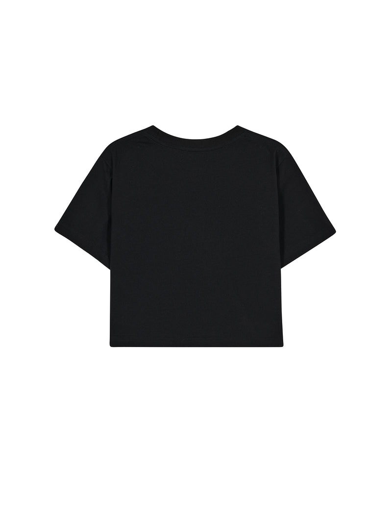 クロームハートクロップTシャツ / MSKN2ND CHROME HEART CROP T-SHIRT BLACK