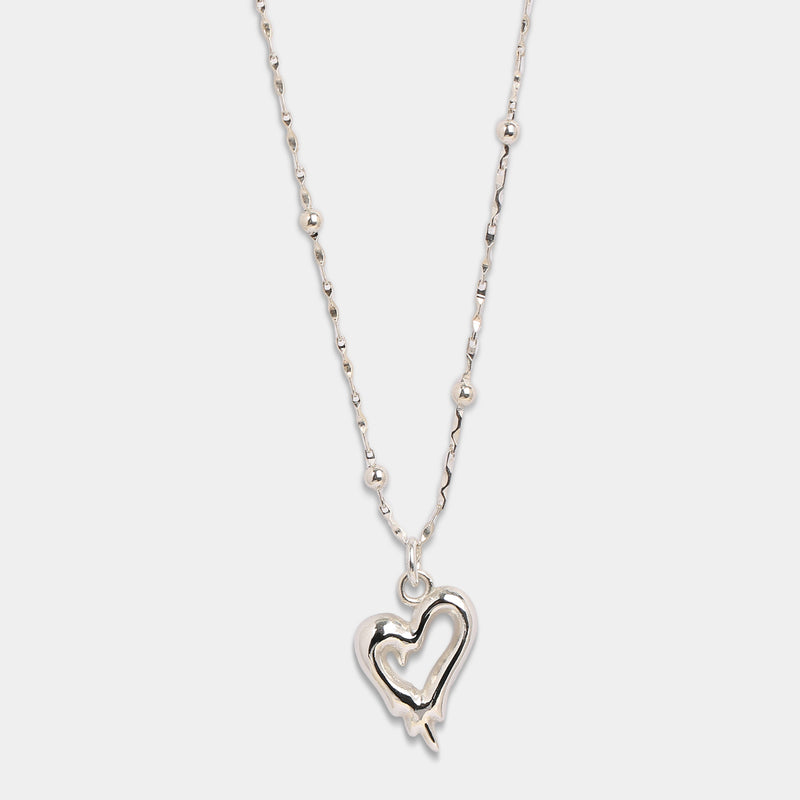 メルティングハートネックレス/Melting heart necklace (925 silver)