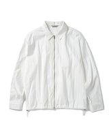 ジオメトリックシャツジップアップジャケット - White