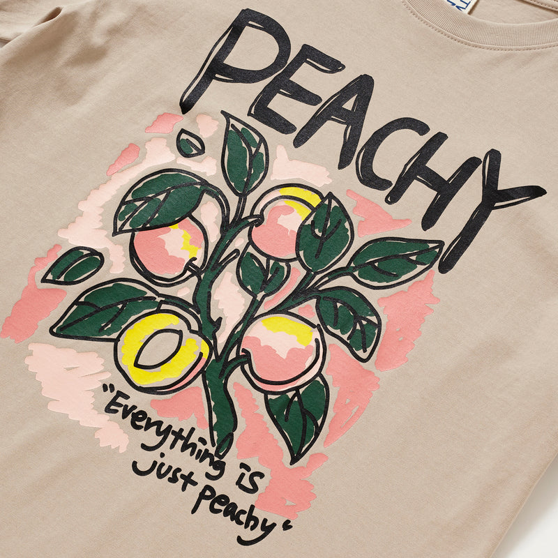 ピーチブランチグラフィックTシャツ / PEACH BRANCH GRAPHIC T-SHIRT_BEIGE