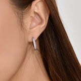 [MONSTA X] S925 Hoop Sha Earrings (Black Silver) (6653819158646)