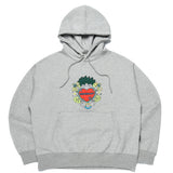 フリースパーカー / Angel embroidered heavy fleece hoodie_GREY (4594043256950)