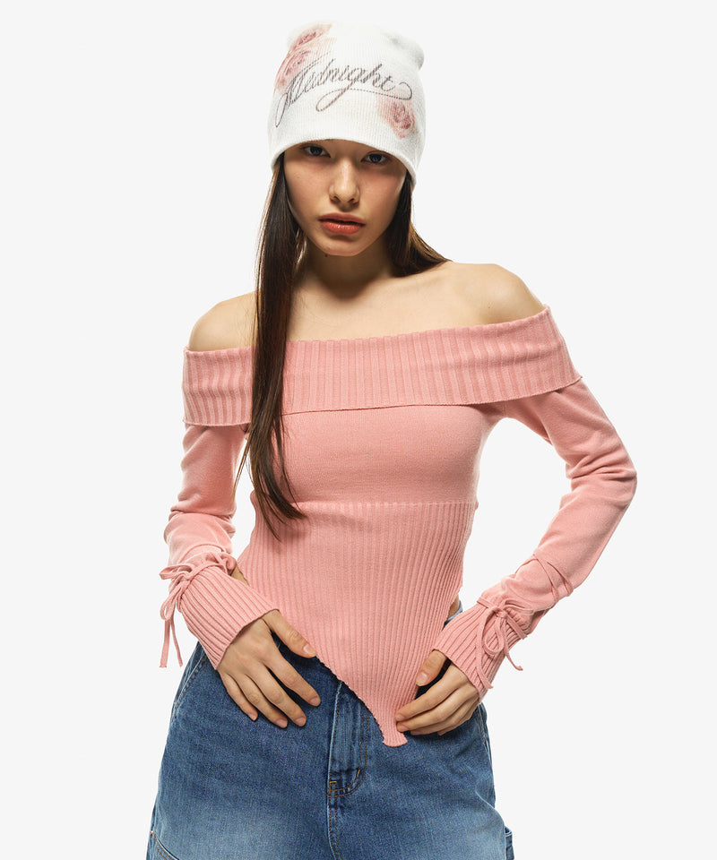 sp offshoulder knit (pink)