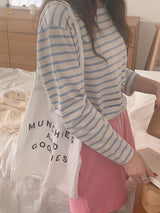Elo spring Pastel Striped Loose Fit T-Shirt (5 colors)