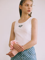 スモールロゴTシャツ/SMALL LOGO SLEEVELESS T-SHIRT WHITE