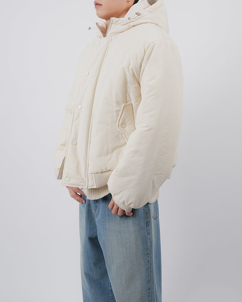 グラムフーディーショートパッディドジャケット / glam hoodyshort-padded jacket 2color