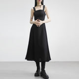 アイデルサイドプリーツロングドレス/Idel side pleated long dress
