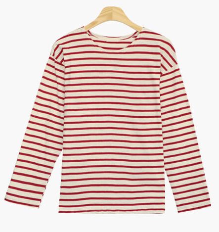 イロスプリングパステルストライプルーズフィットTシャツ(5color) / Elo spring Pastel Striped Loose Fit T-Shirt (5 colors)