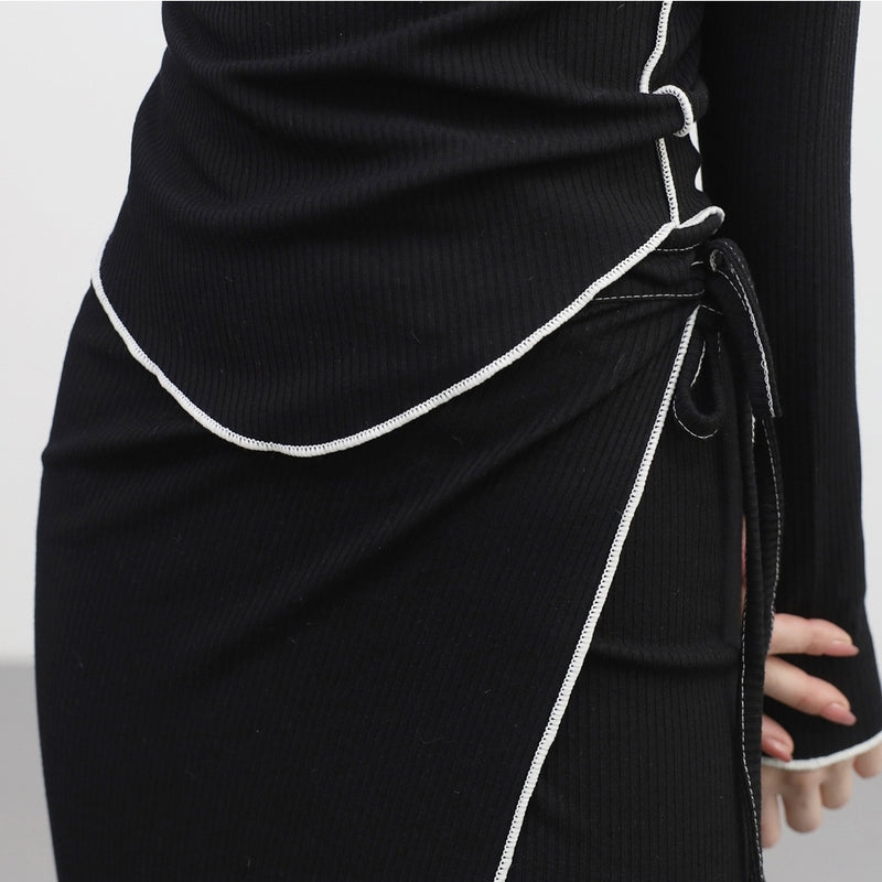 Ont デキラップロングスカート/Ont deki wrap long skirt