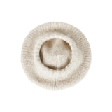 スタッズロゴウールニットベレー帽/Stud Logo Wool Knit Beret Ivory