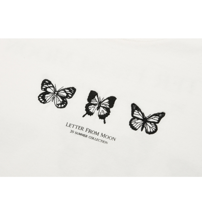 Triple Butterfly Crop Short Sleeve T-shirts ( 3 Colors ) (6547134677110)