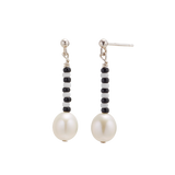 Pearl beads earrings (oreo) (6582461726838)
