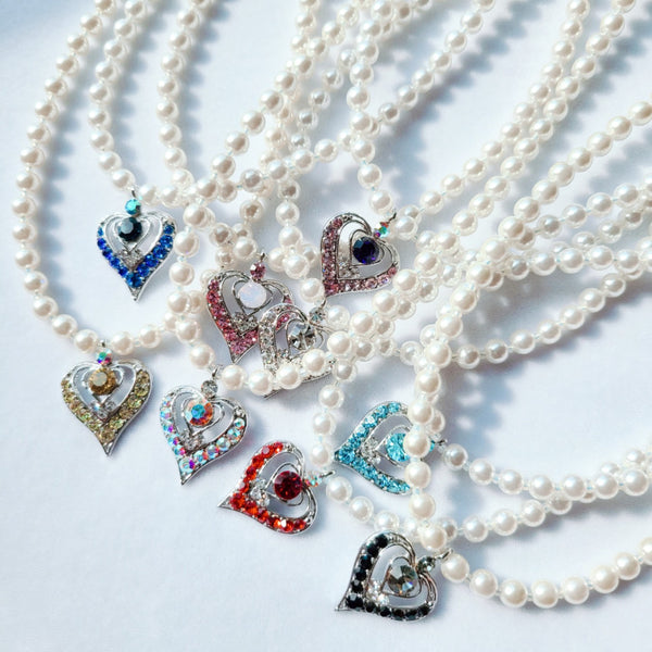ラブハートパールネックレス/ Love Heart pearl Necklace