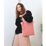 Wave smocking bag Ⅱ (pink) (6657235484790)
