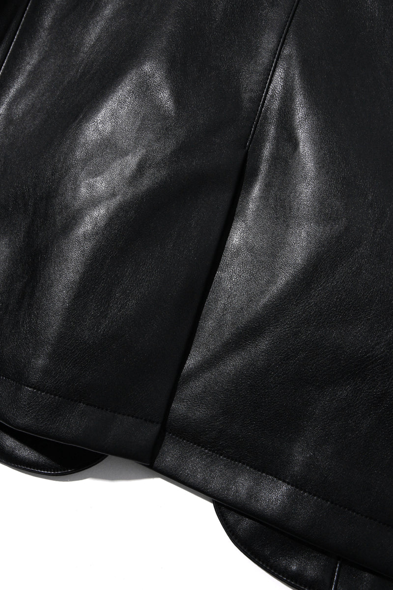 エッセンシャルブレザーレザージャケット/Essential Blazer Leather Jacket J23 Black