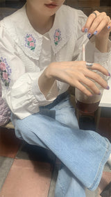 エンブロイダード フラワー ブラウス / embroidered flower blouse