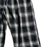 wide tartan check banding pants black (6647966204022)