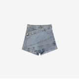 リーク ラップ デニム スカート パンツ / Leak Wrap Denim Skirt Pants