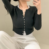 ボタンVネックリブドニットウェア / [3colors/slim fit] button V-neck ribbed knitwear
