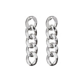 ITZYウェアラブルフラットボールドチェーンドロップイヤリングシルバー/ITZY WearFlat Bold Chain Drop Earrings Silver (6660308500598)