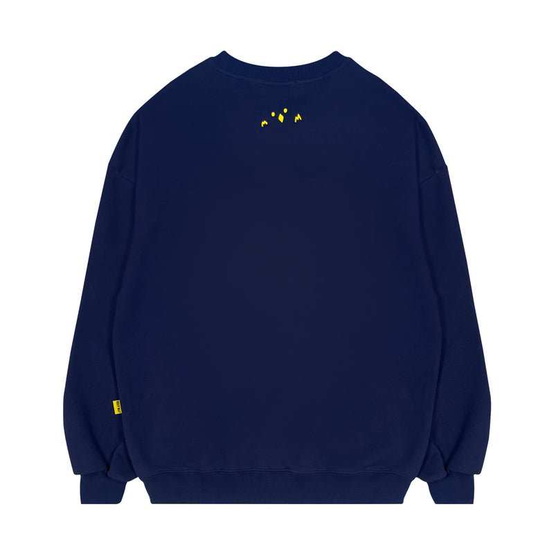 HOLYNUMBER7 X CHOI BYUNGCHAN BUCKET LIST GRAPHICS SWEAT SHIRT_NAVY