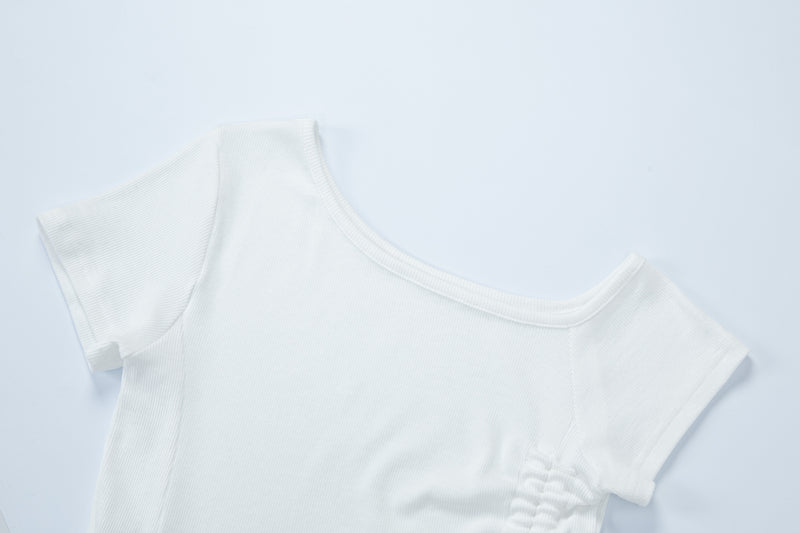 ワンショルダーシャーリングTシャツ / One Shoulder Shirring T-shirt