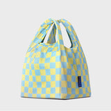 ミニグローサリーバッグ/Mini grocery bag _ mint checkerboard design