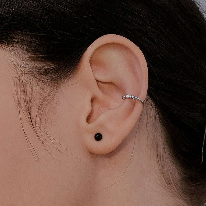 オニキスボールピアス/onyx ball earring