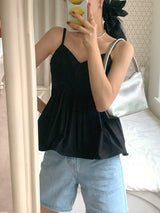 Dear shirring strap sleeveless sleeveless summer blouse (4 colors)