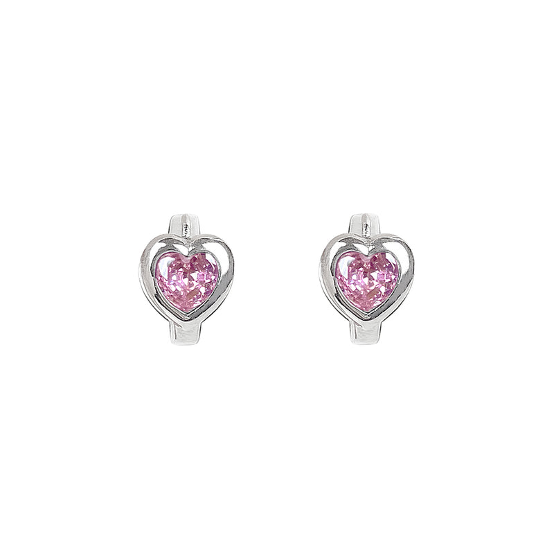 Heart Cubic Onetouch Ring Earring