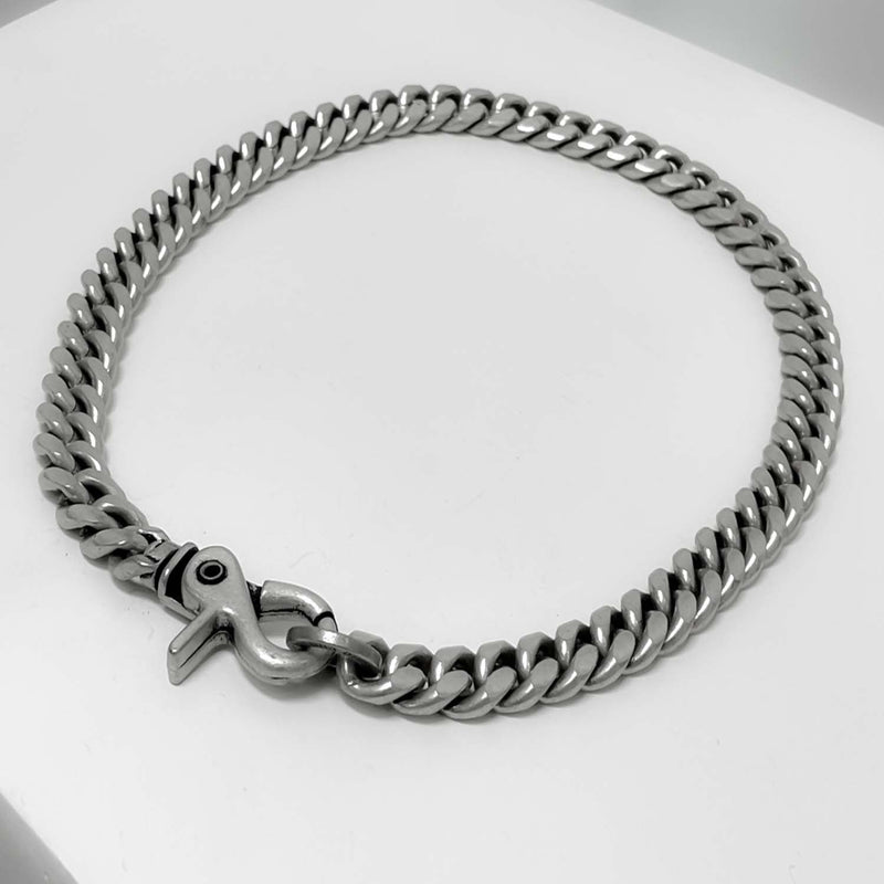 ヴィンテージ シルバー カーブ チェーン リンク ネックレス / [BLESSEDBULLET]vintage silver curve chain link necklace_13mm
